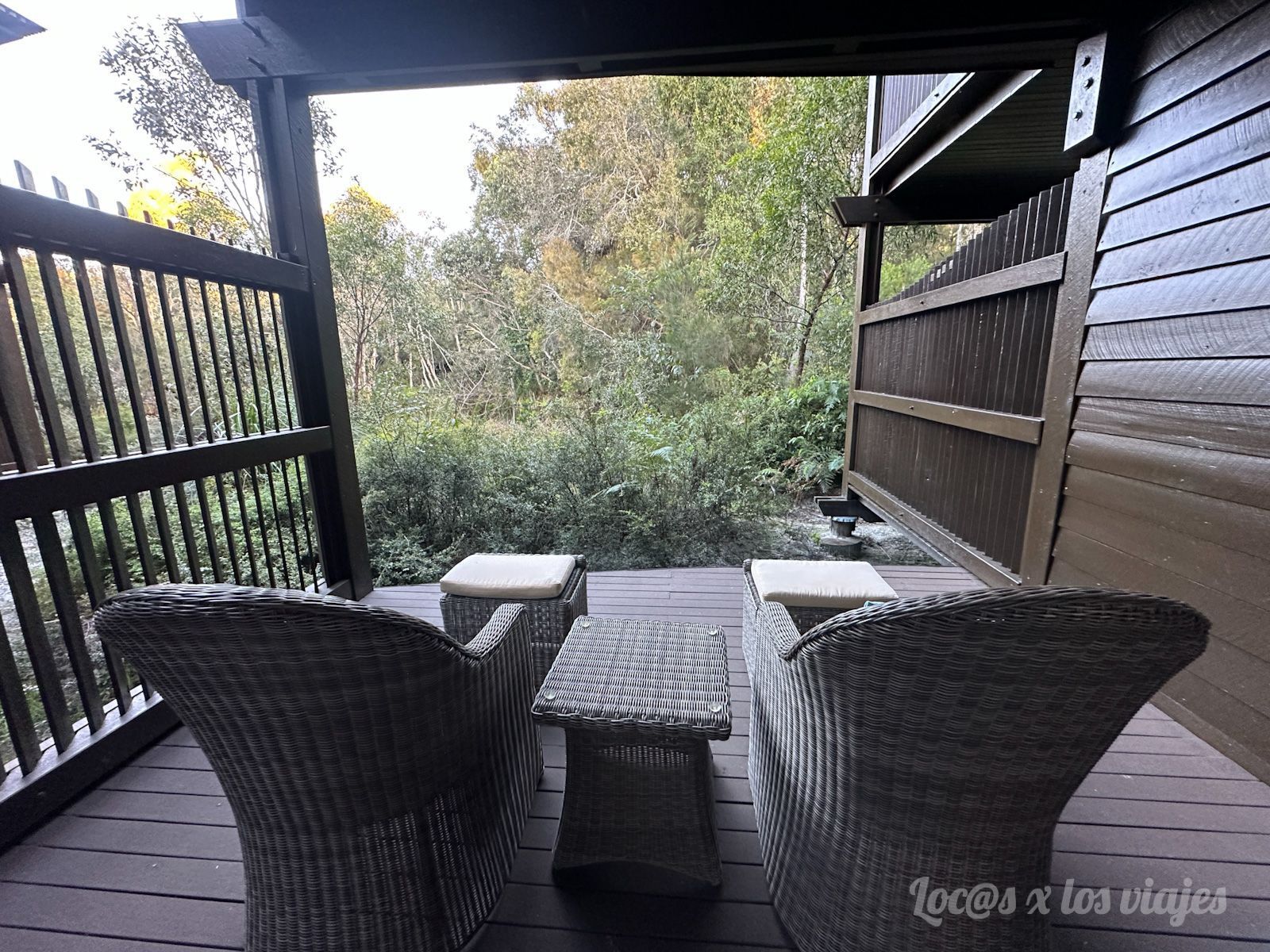 Terraza de nuestra habitación de hotel en Fraser Island