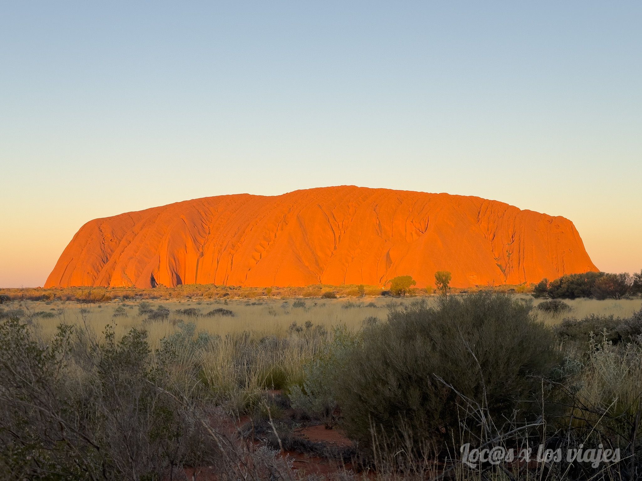 El Uluru al atardecer