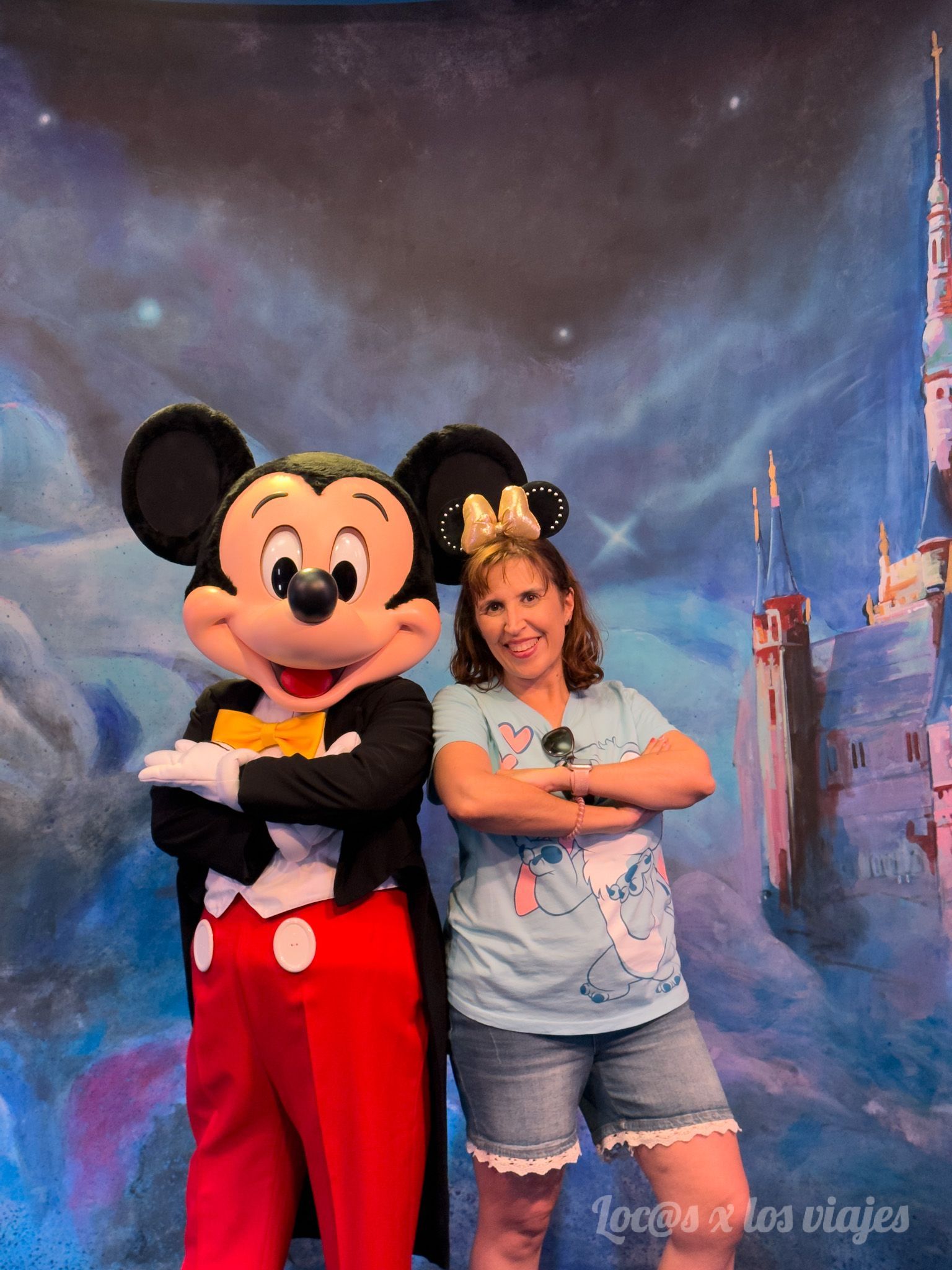 Con Mickey Mouse, en Disneyland Shanghai