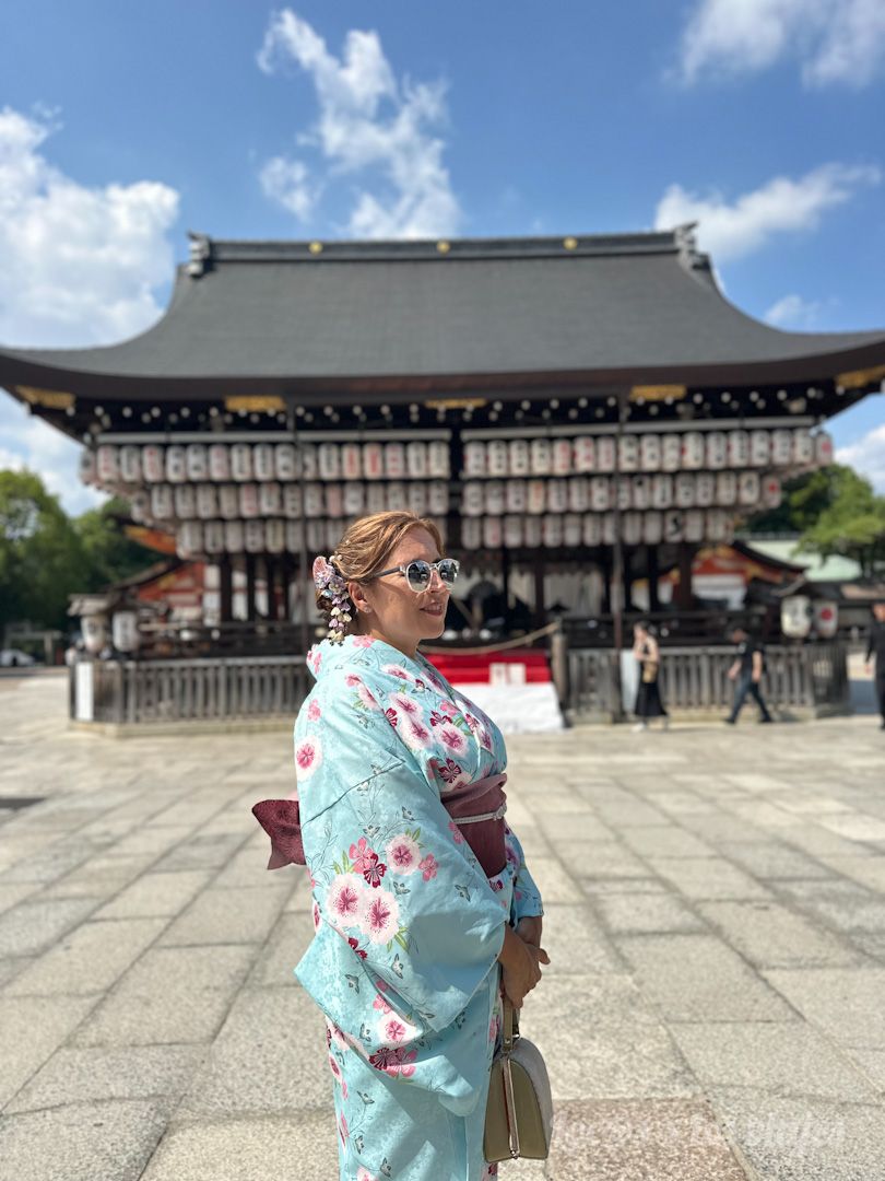 Con kimono en Kioto